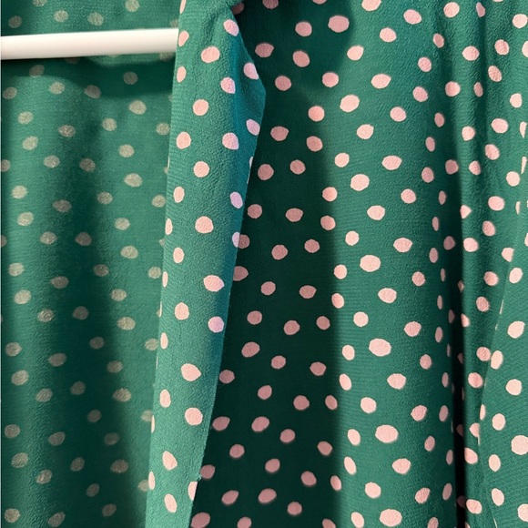 Topshop Green Blazer with Pink Polka Dots - Picture 3 of 5